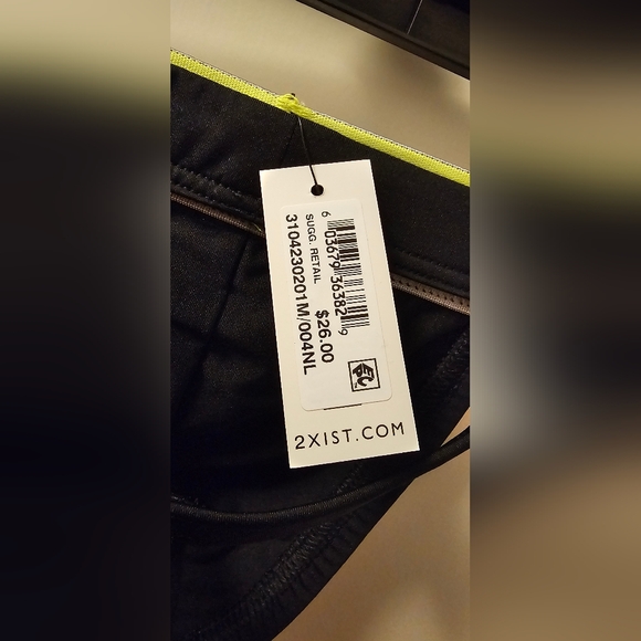 2(X)IST NWT Sliq Micro Y-Back Thong - Black with Yellow Trim - Small Size 28-30 - Picture 6 of 9